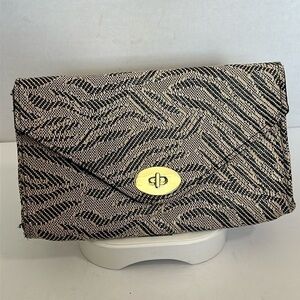 H&M Zebra Patterned Straw Clutch